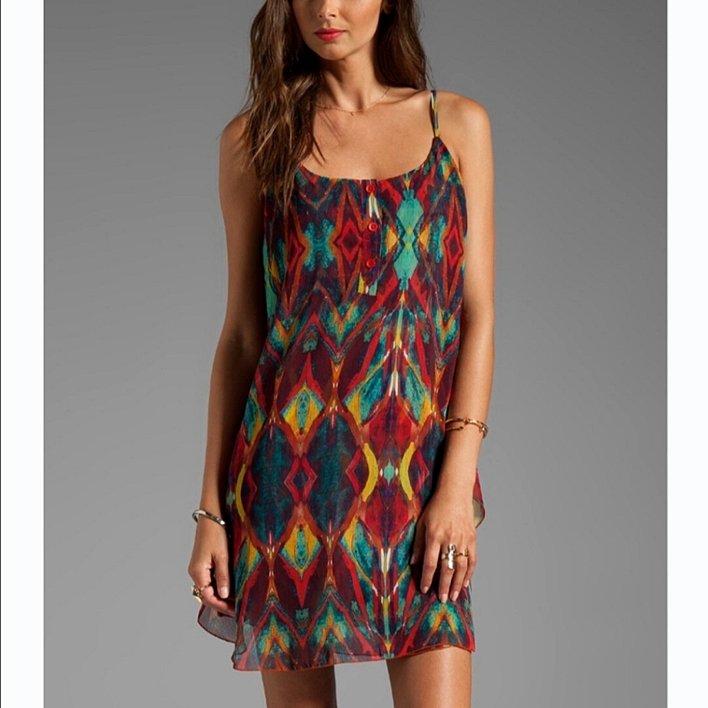 NWOT Alice + Olivia Rhi Tribal Boho Hem Tank Mini Dress - Medium